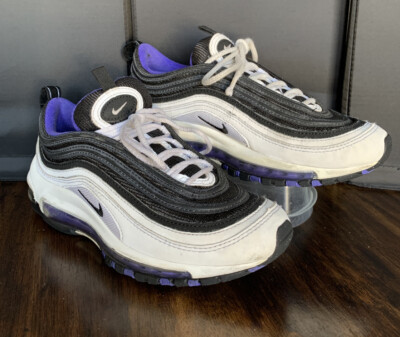 white black and purple air max 97