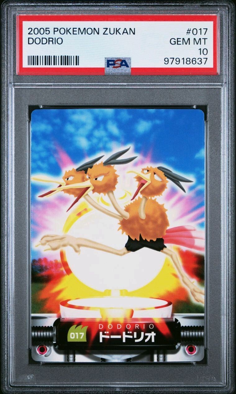 PSA 10 GEM MINT Dodrio #017 Carddass Zukan Advanced Gen. Bandai Pokémon POP 1