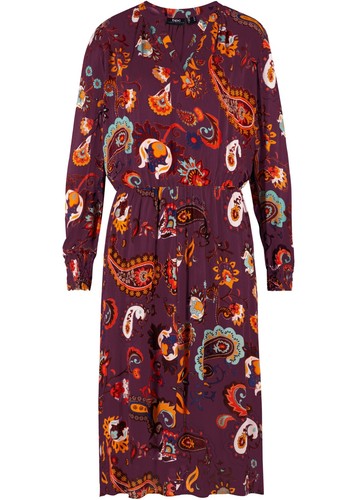 Bedrucktes Web Midi-Kleid Gr. 48 Holunderbeere Langarm Freizeit-Dress Neu*  | eBay