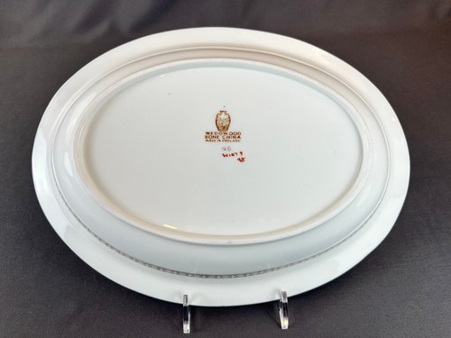 Wedgwood FLORENTINE DARK BLUE FLORAL 10 ¾” Oval Serving Bowl: MINT - Picture 4 of 12