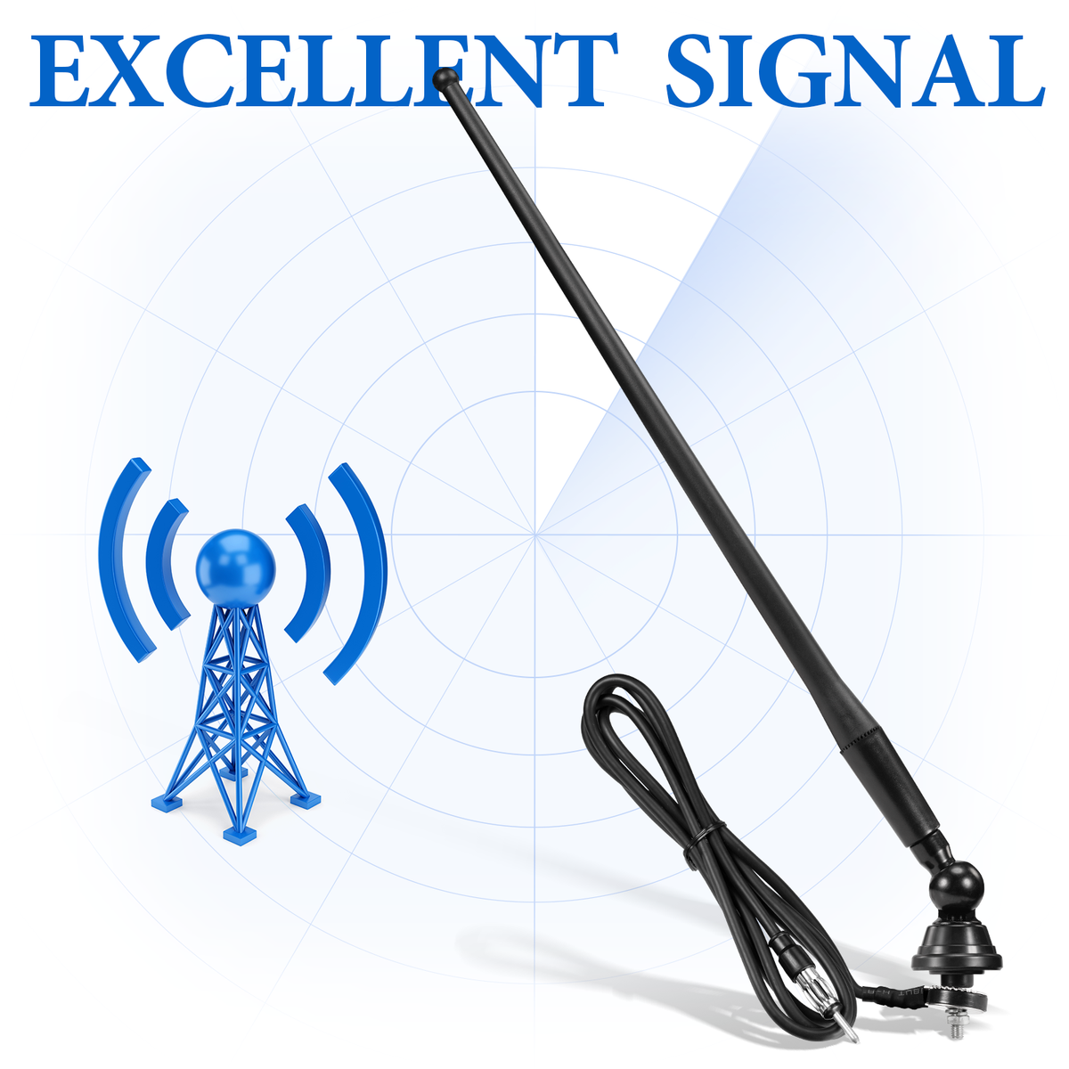 Universal Radio Reception 18 Inch Marine Radio Antenna - Waterproof ...
