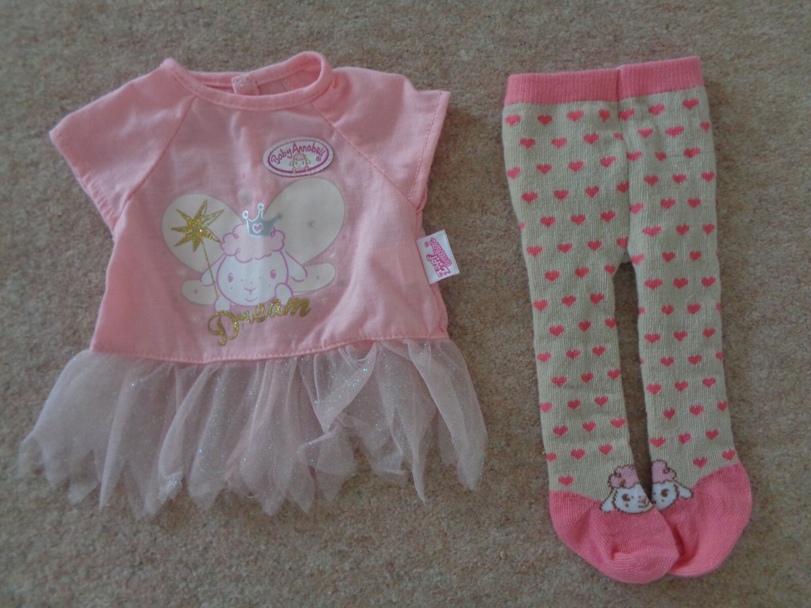 baby annabell dolls clothes / outfit rain coat tops tights zapf