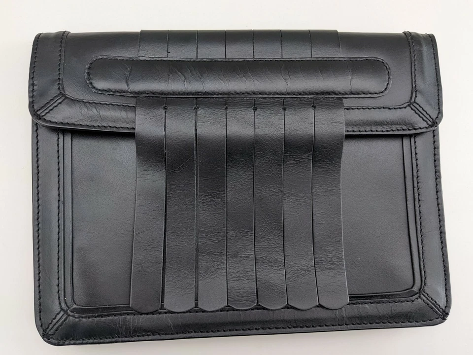 ASOS black leather clutch bag purse case handbag bag - Image 3 of 4