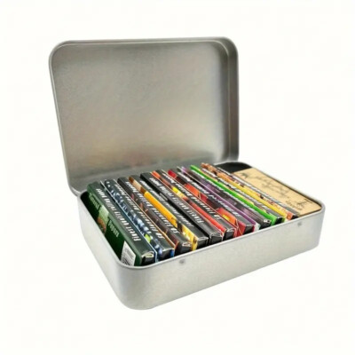 Paperbox mit 10 Packungen Papers und 2x Tips in Metallbox Papers Joint Kräuter