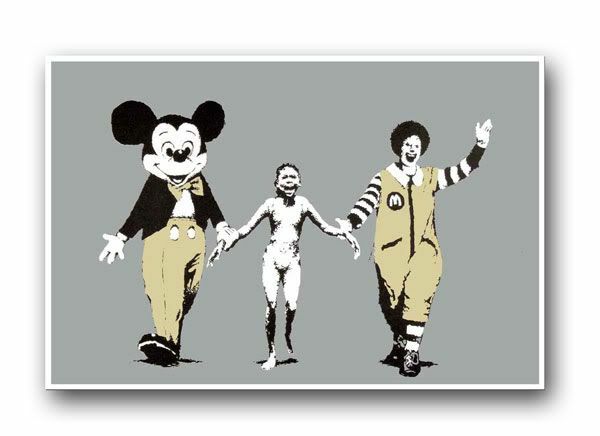 Banksy / Rency Mickey Mouse ミッキーマウス 2$ BANKSY Ronald & Mickey Mouse CANVAS ART PRINT 16