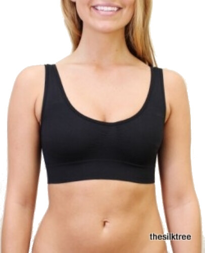 Womens Seamless Comfort Non-Wired Unpadded Bra Stretch Crop Top - Picture 1 of 38