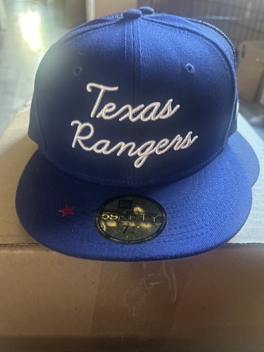 New Era TEXAS RANGERS Script Fairway 59Fifty Fitted Hat 7 1/4 New W ...
