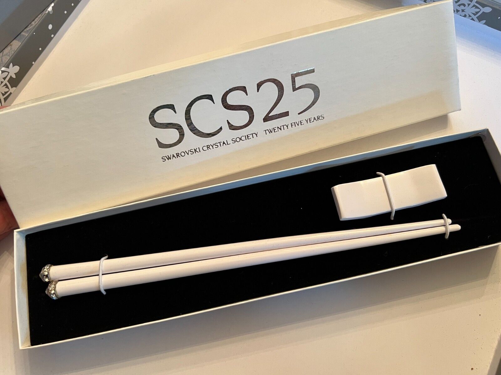 Swarovski Crystal SCS 2012 25th Anniversary Jubilation Chopsticks Set 1166190