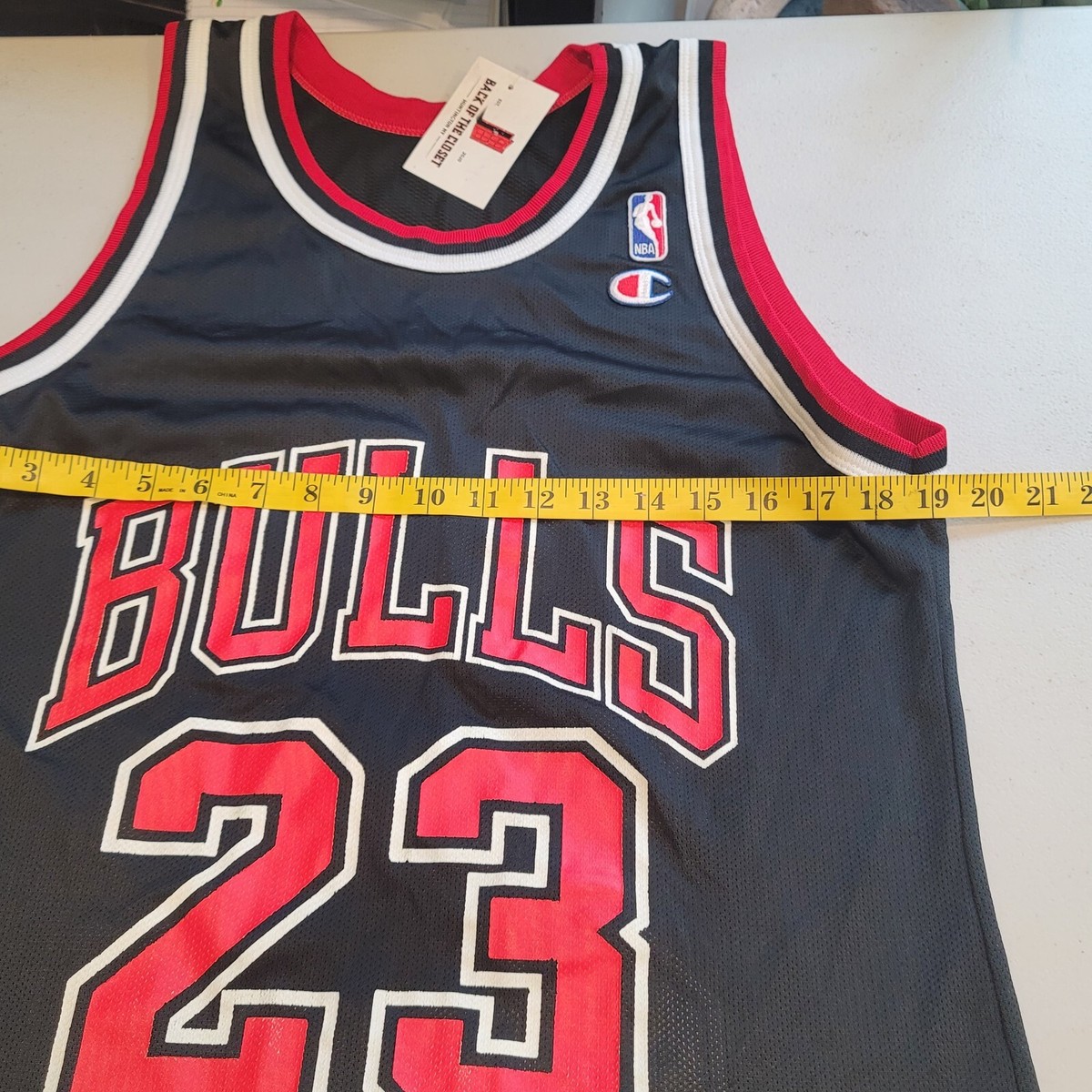 【当時物】NBA M.JORDAN champion製 レプリカジャージ VTG 90s CHAMPION MICHAEL JORDAN #23 BLACK JERSEY NBA MENS L