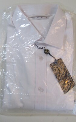 CAIZIYIJIA MEN'S LONG SLEEVE BUTTON DOWN SHIRT W/ CUFFLINKS WHITE XL (32-33) NWT