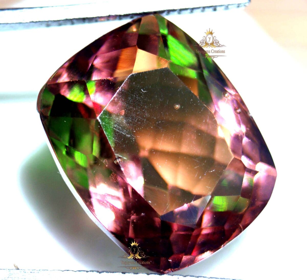 GIE Certified 20 Ct Natural Multi-Color Tourmaline Cushion GIE Certified 20 Ct Natural Multi-Color Tourmaline Cushion