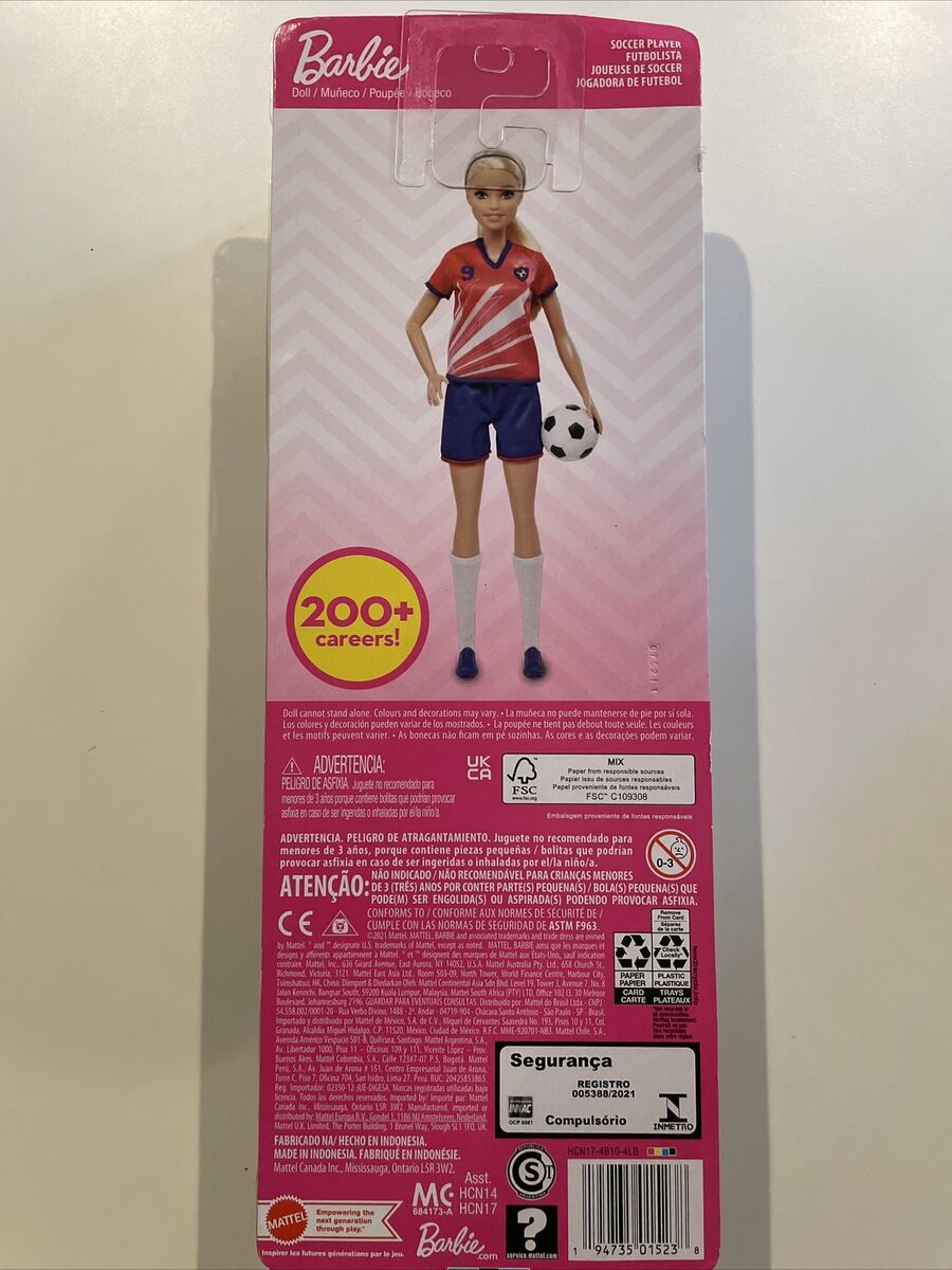 Barbie Doll Soccer Player #9 Blonde Ponytail With Soccer Ball 11 Play Doll