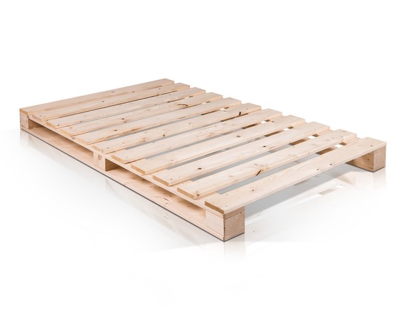 Palettenbett Futonbett Massivholzbett Singlebett Paletti Fichte Massiv 90X200 Cm-image