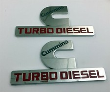 Pair Ford Chevy Mopar Cummins Turbo Diesel Emblems Chrome Black Red 6 X 3 Pair Ford Chevy Mopar Cummins Turbo Diesel Emblems Chrome Black Red 6 X 3