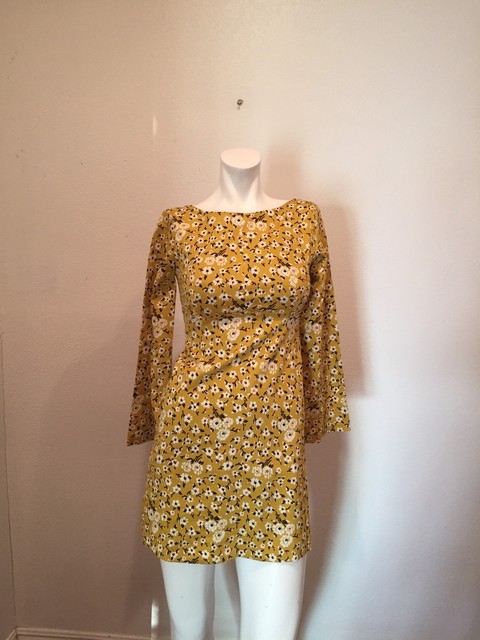 yellow floral shift dress