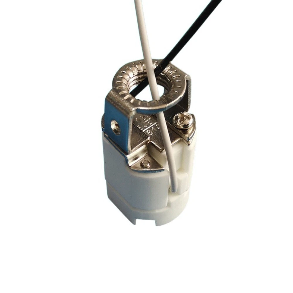 White E11 Candelabra Base Socket Ceramic Halogen Lamp Holder