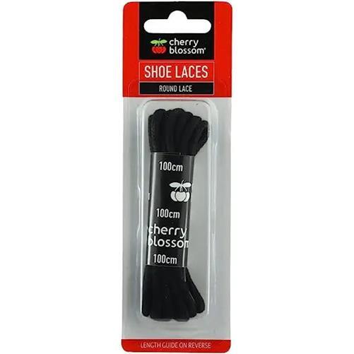 Cherry Blossom Round Shoe Laces Black - 100cm