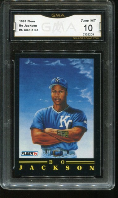 1991 FLEER 5 BIONIC BO JACKSON GMA 10 GEM MINT J2M001 EBay 1991-fleer-5-bionic-bo-jackson-gma-10-gem-mint-j2m001-ebay