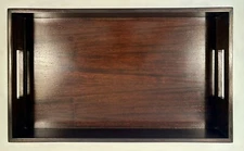 Coach Branded Dark Wood Metal Accents Serving Tray 18" x 10.75"