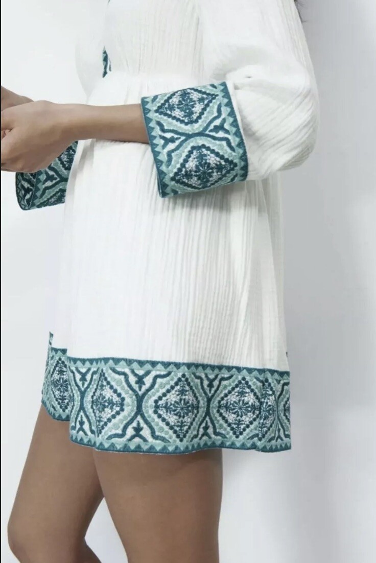 ZARA Embroidered Dress S | eBay