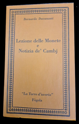 Lektion der Münzen und Nachrichten von Cambj - Bernardo Davanzati, reicher Holzschnitt