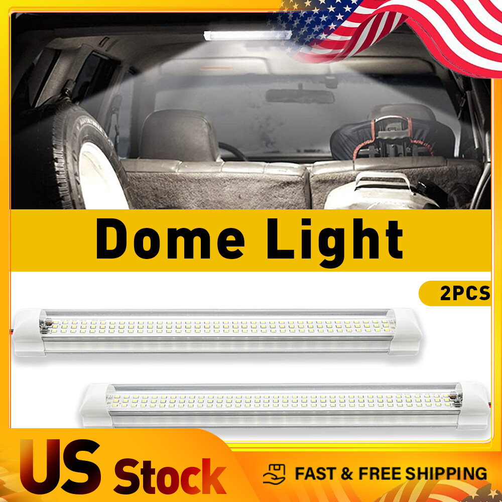 2pcs 108 Interior LED Light Strip Car Bar Bus Van Caravan ON/OFF Switch 12V Boat