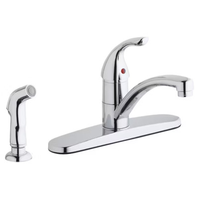 Elkay LK1001CR Four Hole Deck Mount Kitchen Fct with Lever Handle & side spray