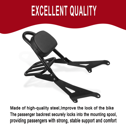 Detachable Backrest Sissy Bar For Yamaha Stryker 1300 XVS1300 XVS 1300 2011-2017 - Picture 6 of 11