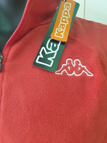 KAPPA FELPA MICROPILE ZIP UOMO CERNIERA COMPLETA 100%POLIESTERE DUE TASCHE - Foto 2 di 3