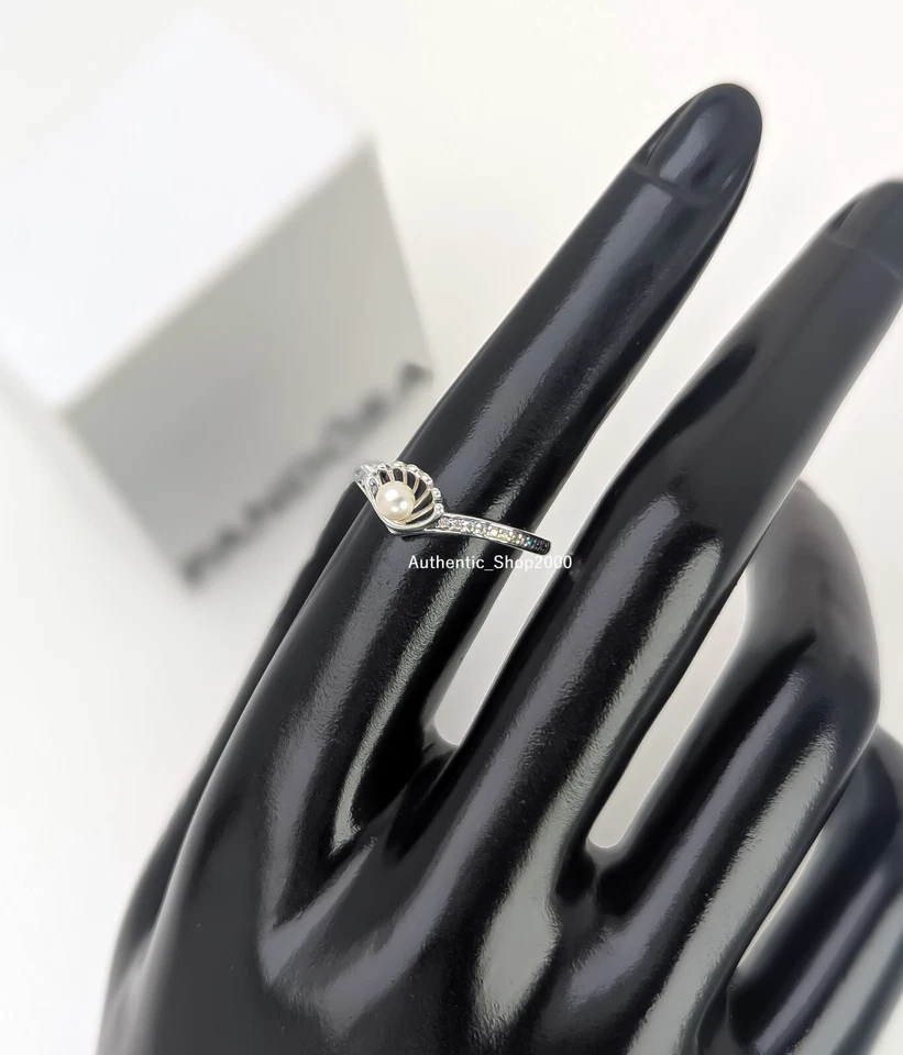 全新 100% 正品潘多拉 925 迪士尼公主爱丽儿贝壳珍珠戒指 193654C01 — 第 3/4 张图片