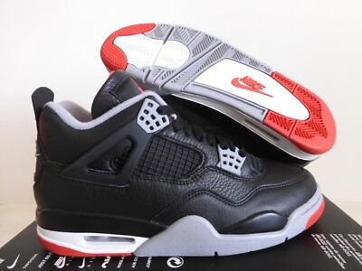 Nike Air Jordan 4 Retro Bred Reimagined Black-F Red-Cement Sz 7.5 [FV5029-006]