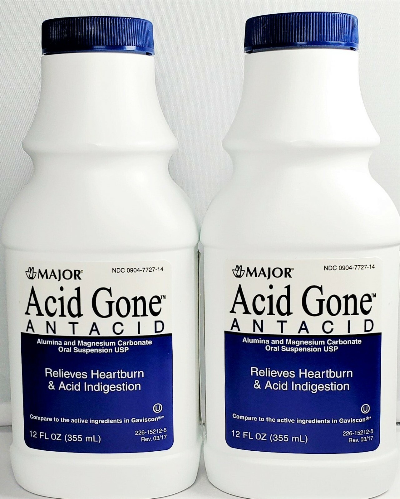 Major Acid Gone Antacid Liquid 12 fl oz each 2 Pack Expiration Date