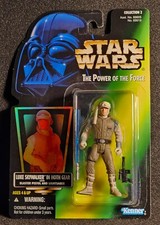 Star Wars Power Of The Force LUKE SKYWALKER HOTH 1996 Hasbro Green Hologram