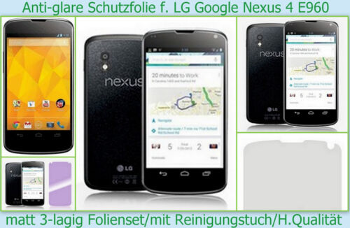 3 x Antireflex Display Schutz folie für LG Google Nexus 4 E960 Screen Protector - Afbeelding 1 van 1