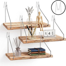Fabric Wall Cubicle Shelf with Hooks for Work Decor, 11.8' Wooden Cubicle Organi