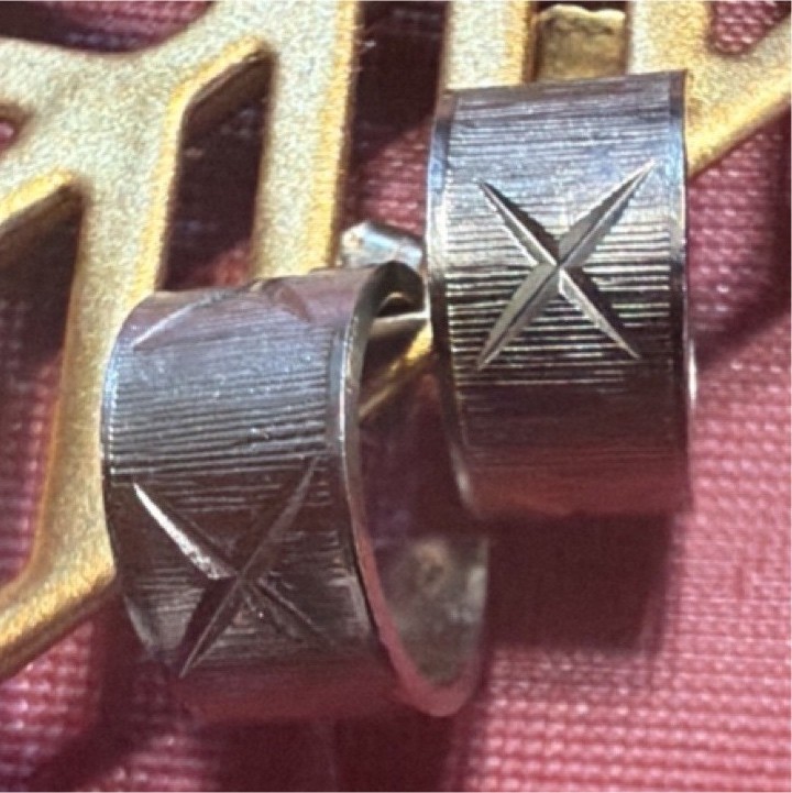 Silver Tone Rectangular Men's Cufflinks Geometric… - image 1
