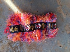 4 Skeins Lion BRAND Fun Fur Prints Tropical Yarn 302 1.5 Oz 57 Yds Long Eyelash