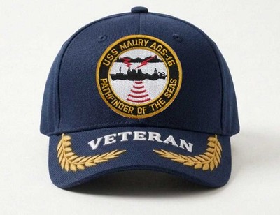 Customized Embroidered Hat Uss Maury Ags-16 Pathfinder Of The Seas, Trucker Hat