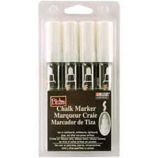 UCHIDA 4 White Broad Tip Bistro Chalk Marker 1,