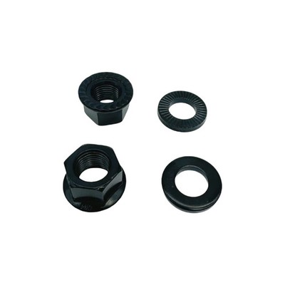 10mm BMX Achsmuttern + Unterlegscheiben Hub Nuts Universell schwarz 1 Paar