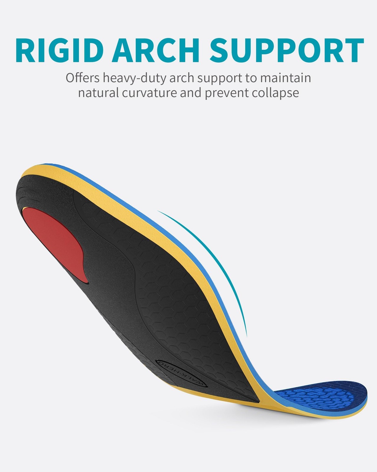 WalkHero Heavy Duty Pain Relief Insoles, 220+lbs High Arch Support Orthotics ...