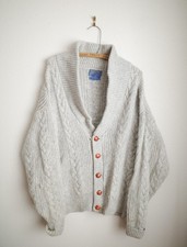 Vintage 80’s Pendleton Cable Knit Wool Shawl Collar Cardigan Size M USA Made