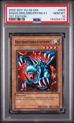 2002 YU-GI-OH! STARTER DECK: YUGI 003 WINGED DRAGON, GUARDIAN OF FORTRESS PSA 10