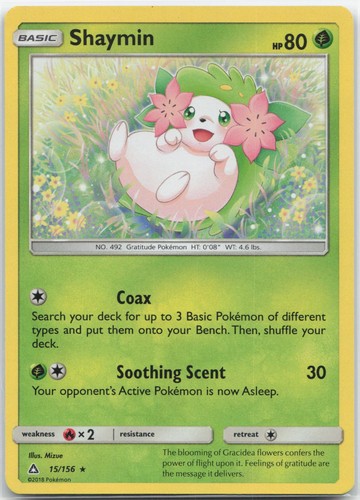Shaymin 15/156 Holo Rare Ultra Prism Pokemon Lightly Played