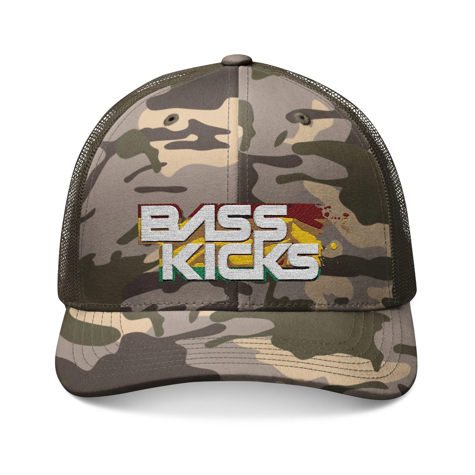 Camouflage Trucker Hat with Embroidered 'Bass Kicks' | Outdoors Cap, [...]