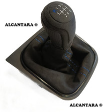 FÜR VW GOLF 5 6 EOS SCIROCCO 3 SCHALTSACK SCHALTKNAUF ALCANTARA © 6GANG BLAU2