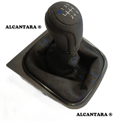 FÜR VW GOLF 5 6 EOS SCIROCCO 3 SCHALTSACK SCHALTKNAUF ALCANTARA   6GANG BLAU2