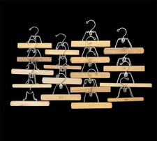 Vtg Setwell Walker Unbranded Wooden Pants Skirt Hangers Lot of 18
