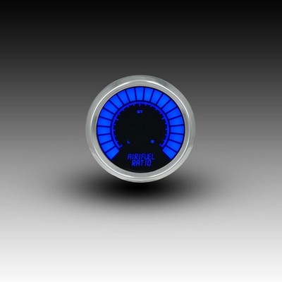 Intellitronix Blue LED Bargraph Air-Fuel Gauge - Black Faceplate / Chrome Bezel