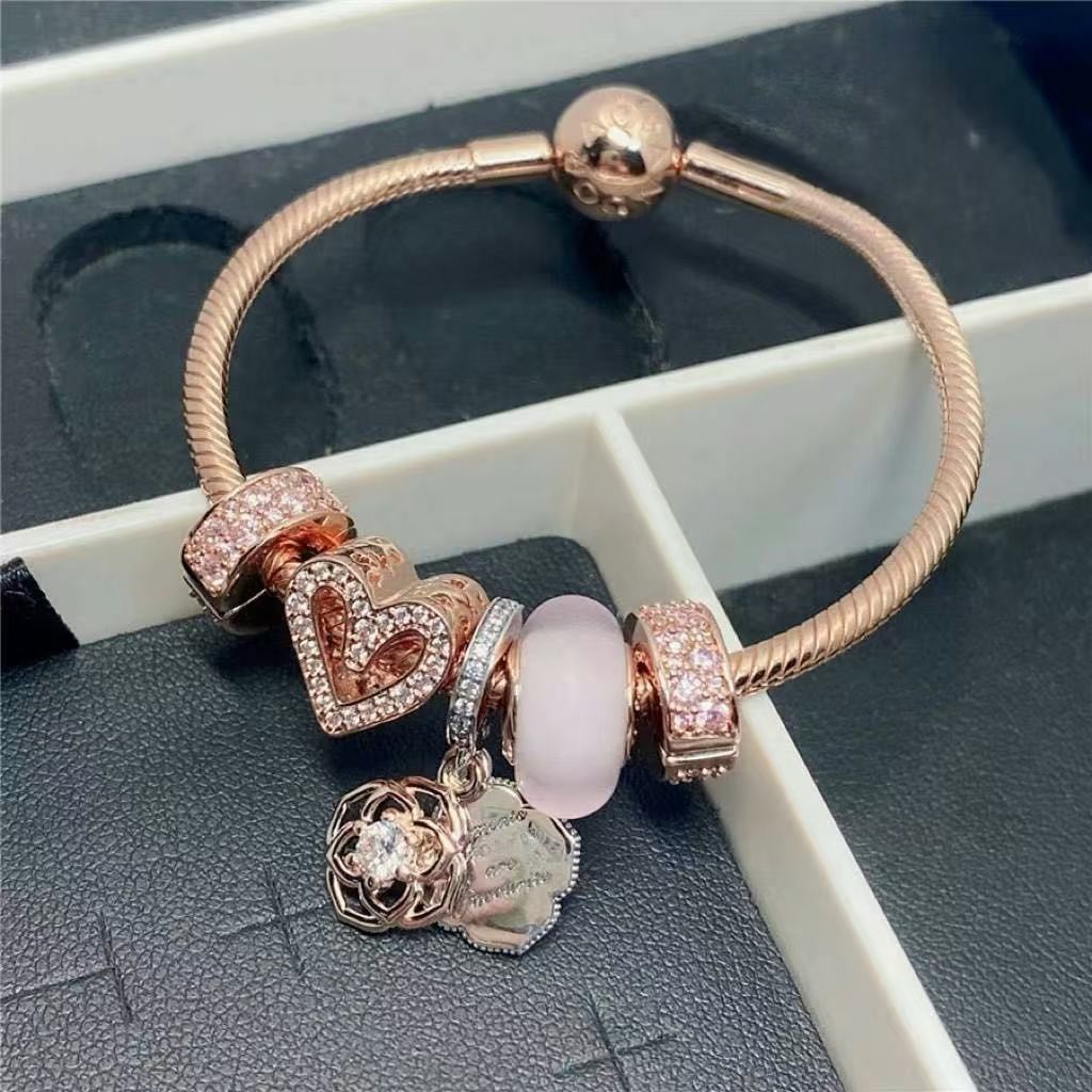 Authentic Moments Interwoven love O Claps Snake Chain Bracelet Size 7.5 In